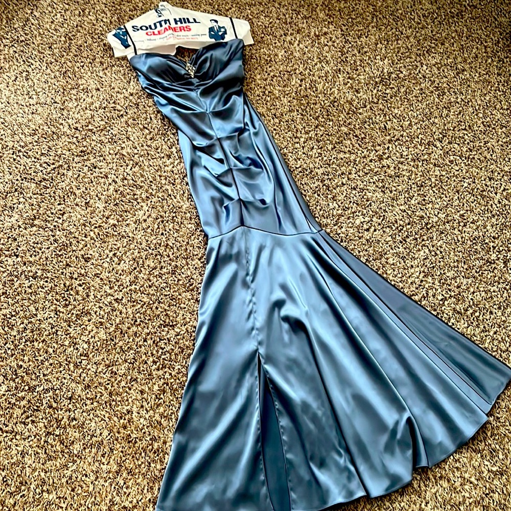 Steel Blue Evening Gown